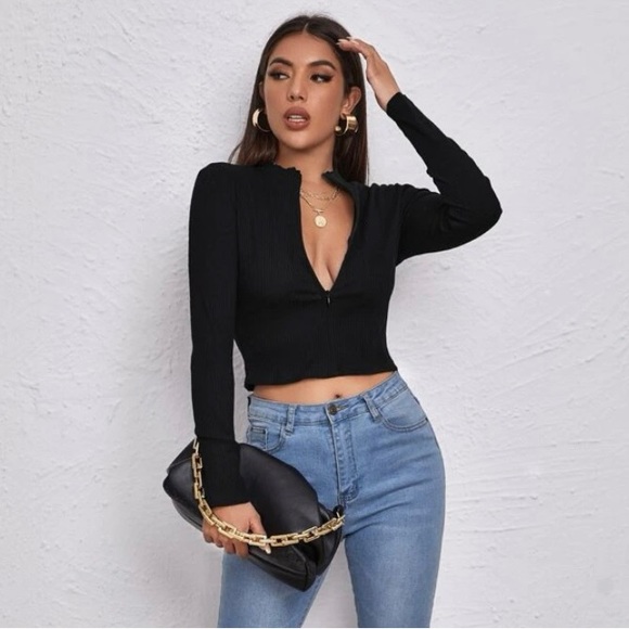 Unity Zip Half Placket Rib-Knit Tee - Picture 3 of 3